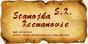 Stanojka Kecmanović vizit kartica